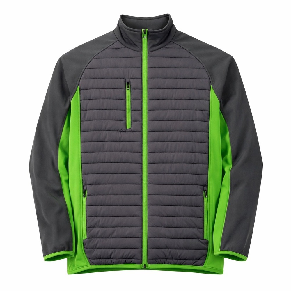 Sunderland Scotland Hybrid Ontario Quilted Jacket Men M Gray Green Golf Full Zip